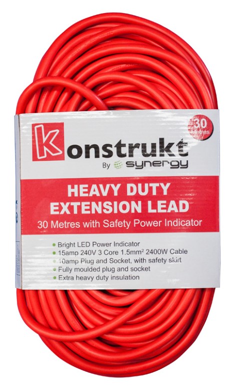 EXTENSION LEAD 30M HEAVY DUTY ( 10A PLUGS) 